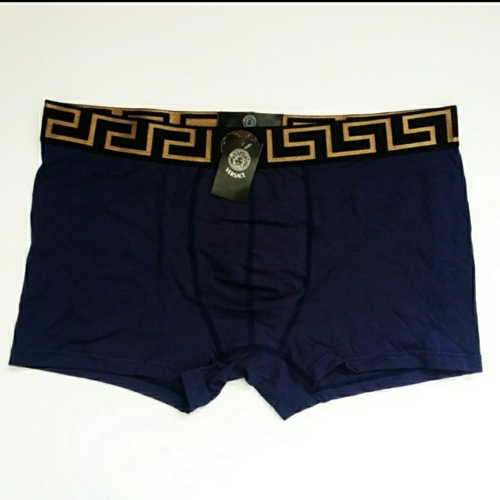 VERSACE Navy Blue Boxer Trunks NWT